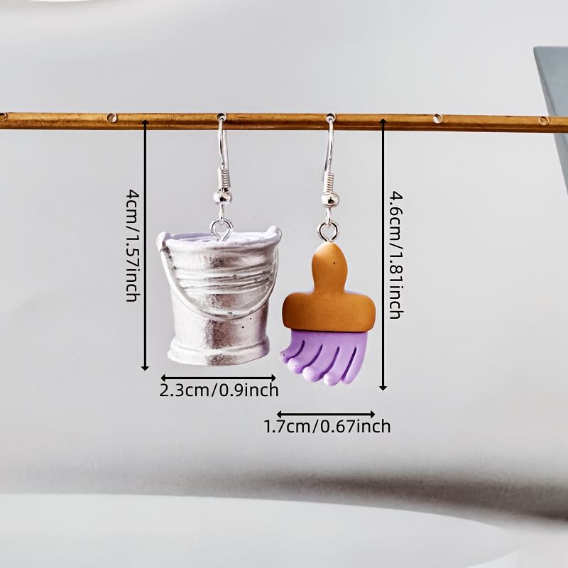 Creative Asymmetric Artistic Earrings, Quirky Design